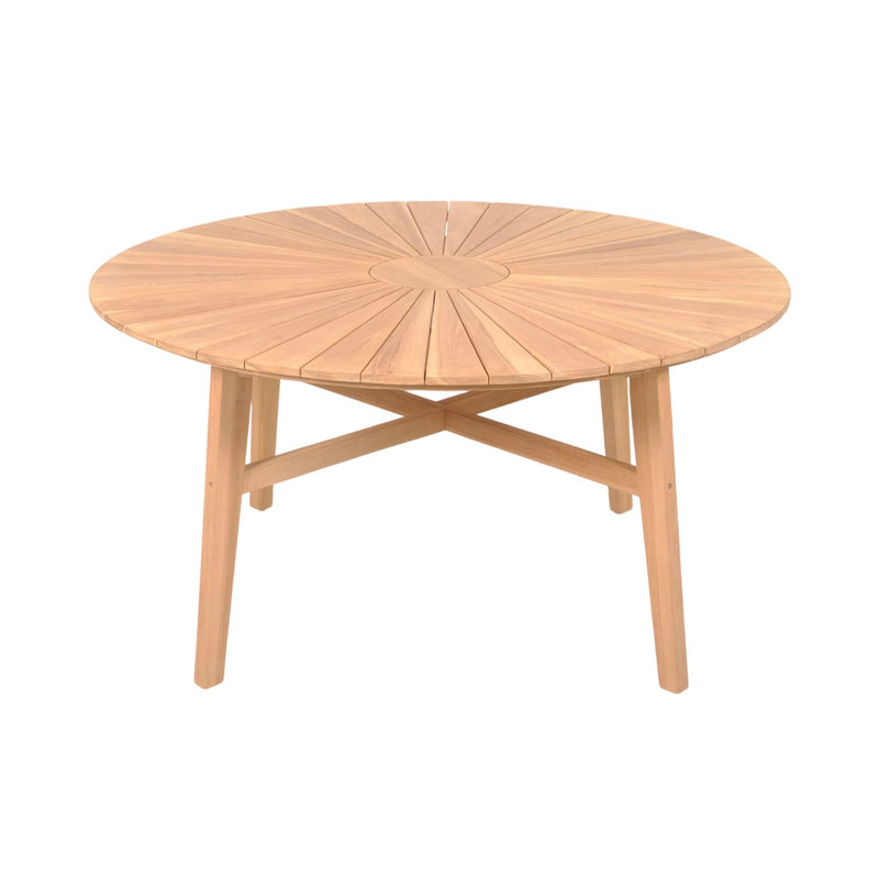 Table De Jardin Ronde En Teck - Naturel