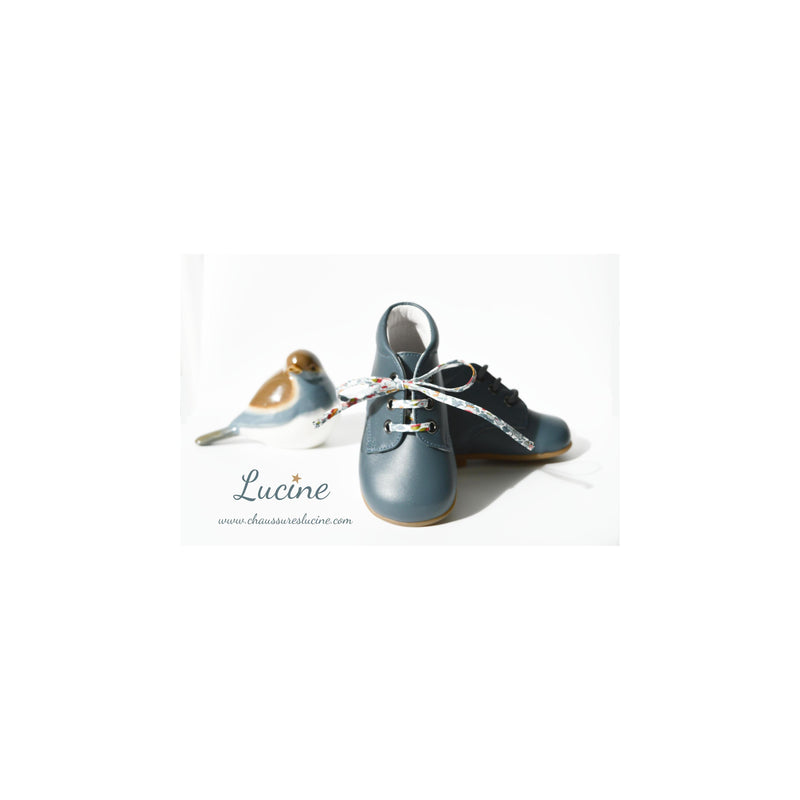 Chaussures Bottillons Souples Azylis Épurés - Cuir Bleu Pétrole - Mixte
