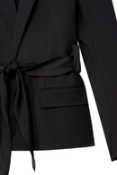 Chaqueta Con Detalle De Cinturón Con Lazo - Mujer