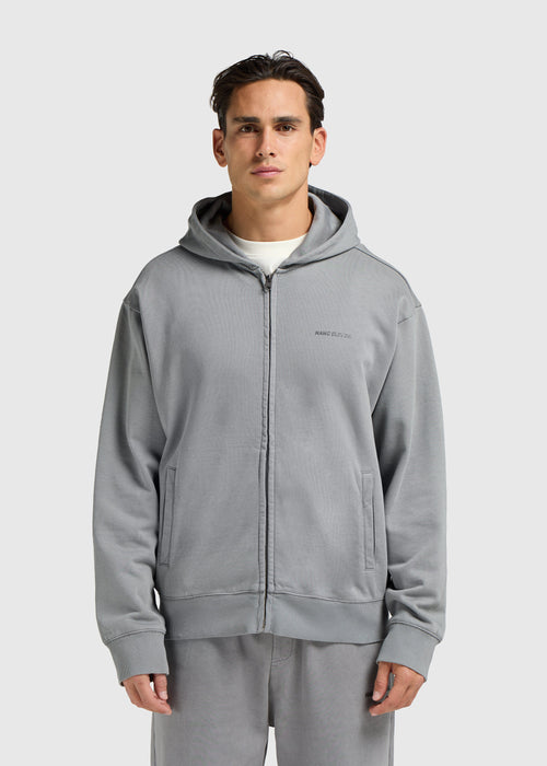 Sweat À Capuche Premium Blanks Full Zip - Washed Grey