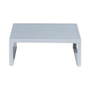 Aluzen - Salon De Jardin En Aluminium 4 Places + Pouf + Table Basse Rectangle - Gris