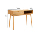 Lounea - Bureau 1 Tiroir 1 Niche Avec Cannage - Naturel