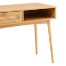 Lounea - Bureau 1 Tiroir 1 Niche Avec Cannage - Naturel