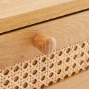 Lounea - Bureau 1 Tiroir 1 Niche Avec Cannage - Naturel