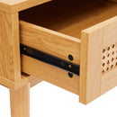 Lounea - Bureau 1 Tiroir 1 Niche Avec Cannage - Naturel