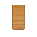 Lounea - Bibliothèque 2 Portes Avec Cannage - Naturel