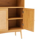 Lounea - Bibliothèque 2 Portes Avec Cannage - Naturel