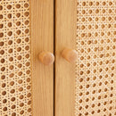 Lounea - Bibliothèque 2 Portes Avec Cannage - Naturel
