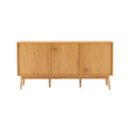 Lounea - Buffet 2 Portes 3 Tiroirs Avec Cannage - Naturel