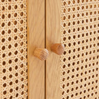 Lounea - Buffet 2 Portes 3 Tiroirs Avec Cannage - Naturel
