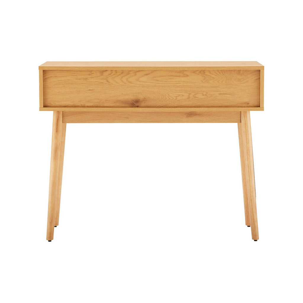 Lounea - Console 2 Tiroirs Avec Cannage - Naturel