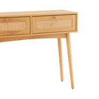 Lounea - Console 2 Tiroirs Avec Cannage - Naturel