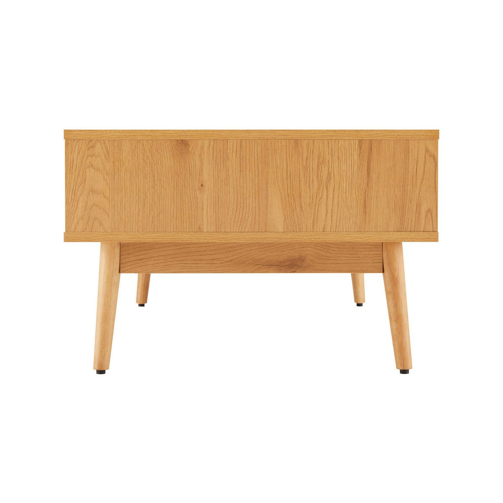 Lounea - Table Basse 1 Tiroir Avec Cannage - Naturel