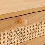 Lounea - Table Basse 1 Tiroir Avec Cannage - Naturel