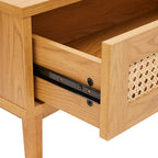 Lounea - Table Basse 1 Tiroir Avec Cannage - Naturel