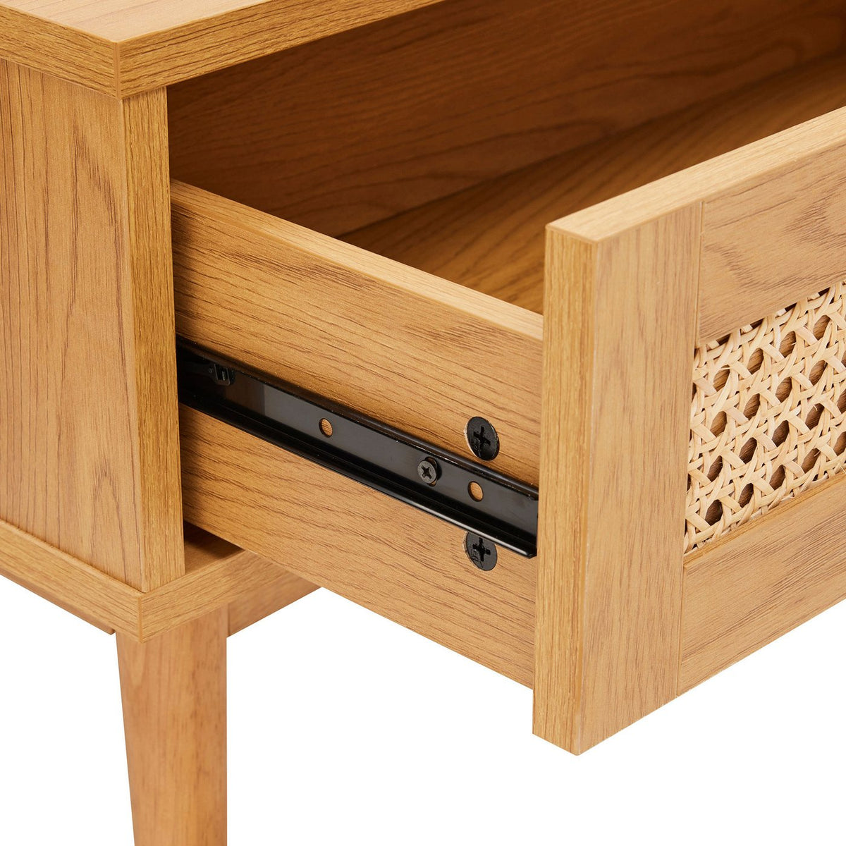 Lounea - Table Basse 1 Tiroir Avec Cannage - Naturel