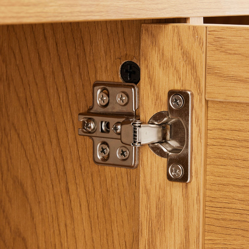 Lounea - Mueble para TV de 2 puertas con rejilla - Natural