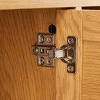 Lounea - Mueble para TV de 2 puertas con rejilla - Natural