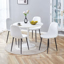 Lot De 4 Chaises En Tissu Bouclette - Blanc