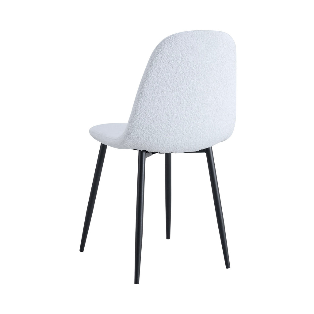 Juego de 4 sillas de tela Bouclette - Blanco
