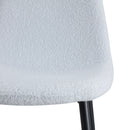 Lot De 4 Chaises En Tissu Bouclette - Blanc