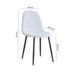 Juego de 4 sillas de tela Bouclette - Blanco