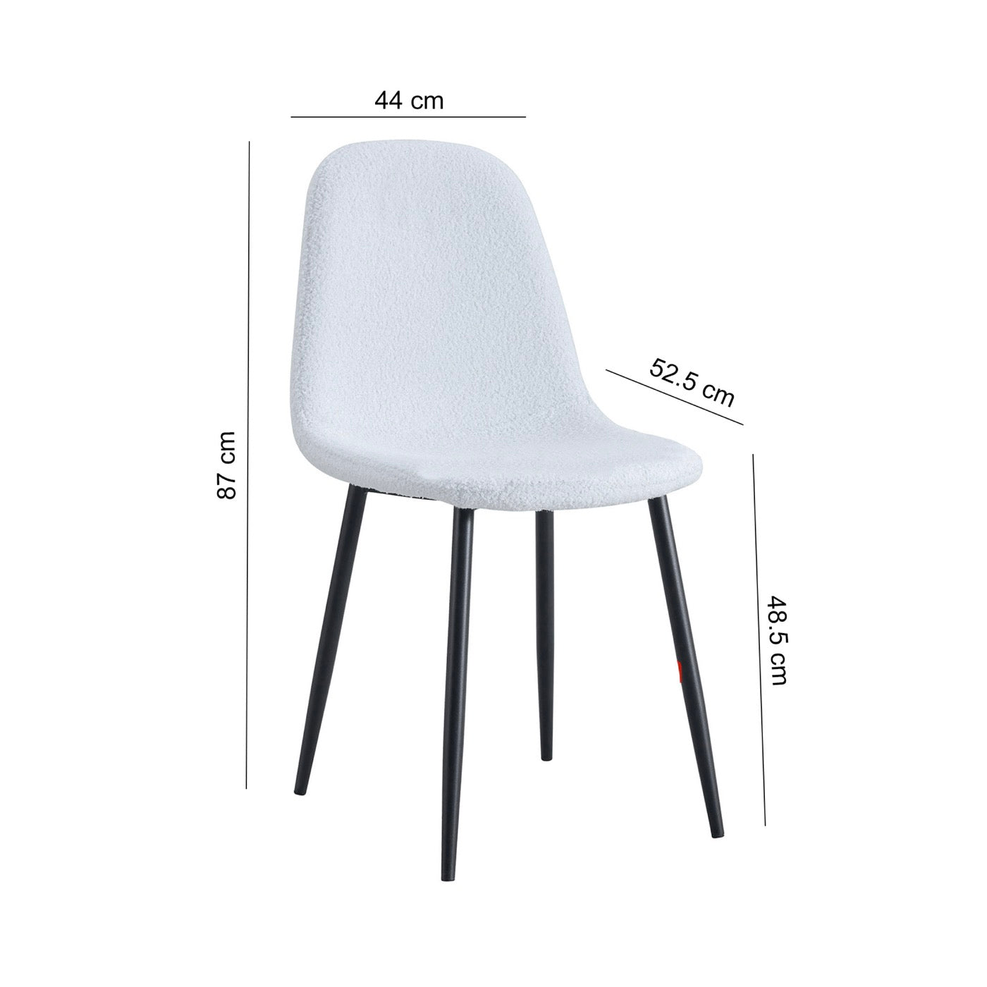 Juego de 4 sillas de tela Bouclette - Blanco