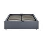 Parma - Velvet Storage Bed + Slatted Base - Gray