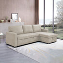 Cozy - Canapé D'Angle Réversible Et Convertible En Tissu - Beige