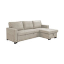 Cozy - Canapé D'Angle Réversible Et Convertible En Tissu - Beige