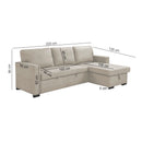 Cozy - Canapé D'Angle Réversible Et Convertible En Tissu - Beige