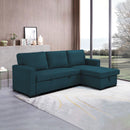 Cozy - Canapé D'Angle Réversible Et Convertible En Tissu - Bleu