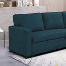 Cozy - Canapé D'Angle Réversible Et Convertible En Tissu - Bleu