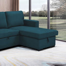 Cozy - Canapé D'Angle Réversible Et Convertible En Tissu - Bleu