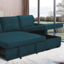 Cozy - Canapé D'Angle Réversible Et Convertible En Tissu - Bleu