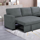 Cozy - Canapé D'Angle Réversible Et Convertible En Tissu - Gris Clair