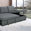 Cozy - Canapé D'Angle Réversible Et Convertible En Tissu - Gris Clair