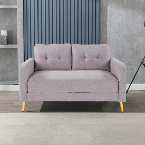 Glimar - Canapé 2 Places Fixes En Microfibre - Gris Clair