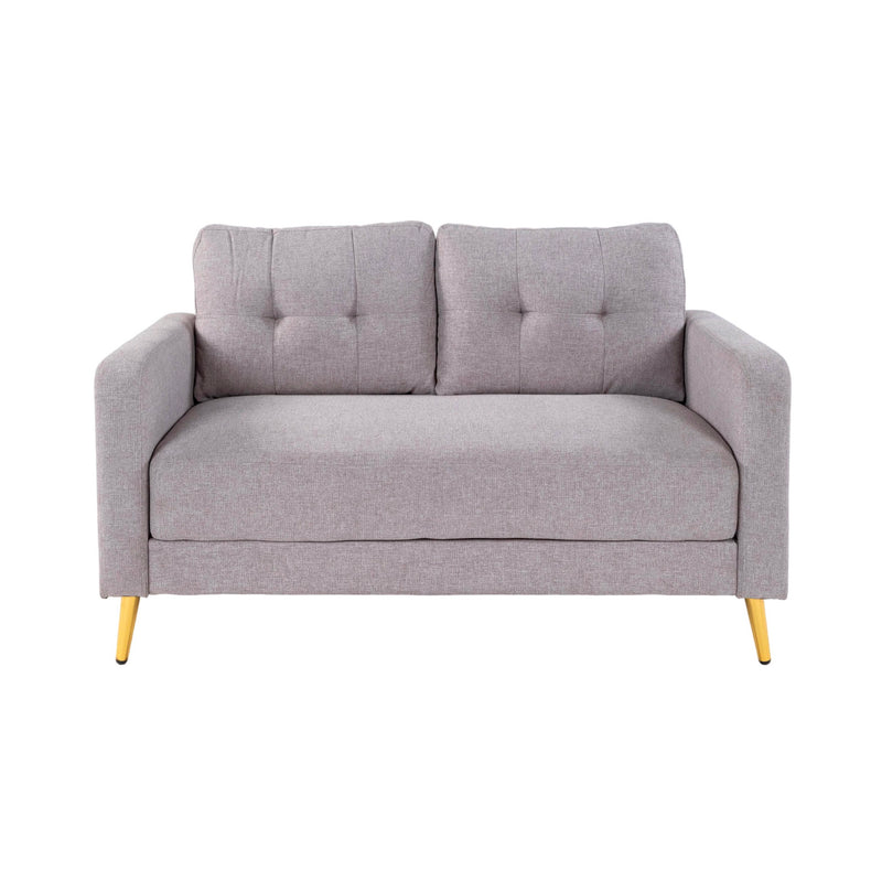 Glimar - Canapé 2 Places Fixes En Microfibre - Gris Clair