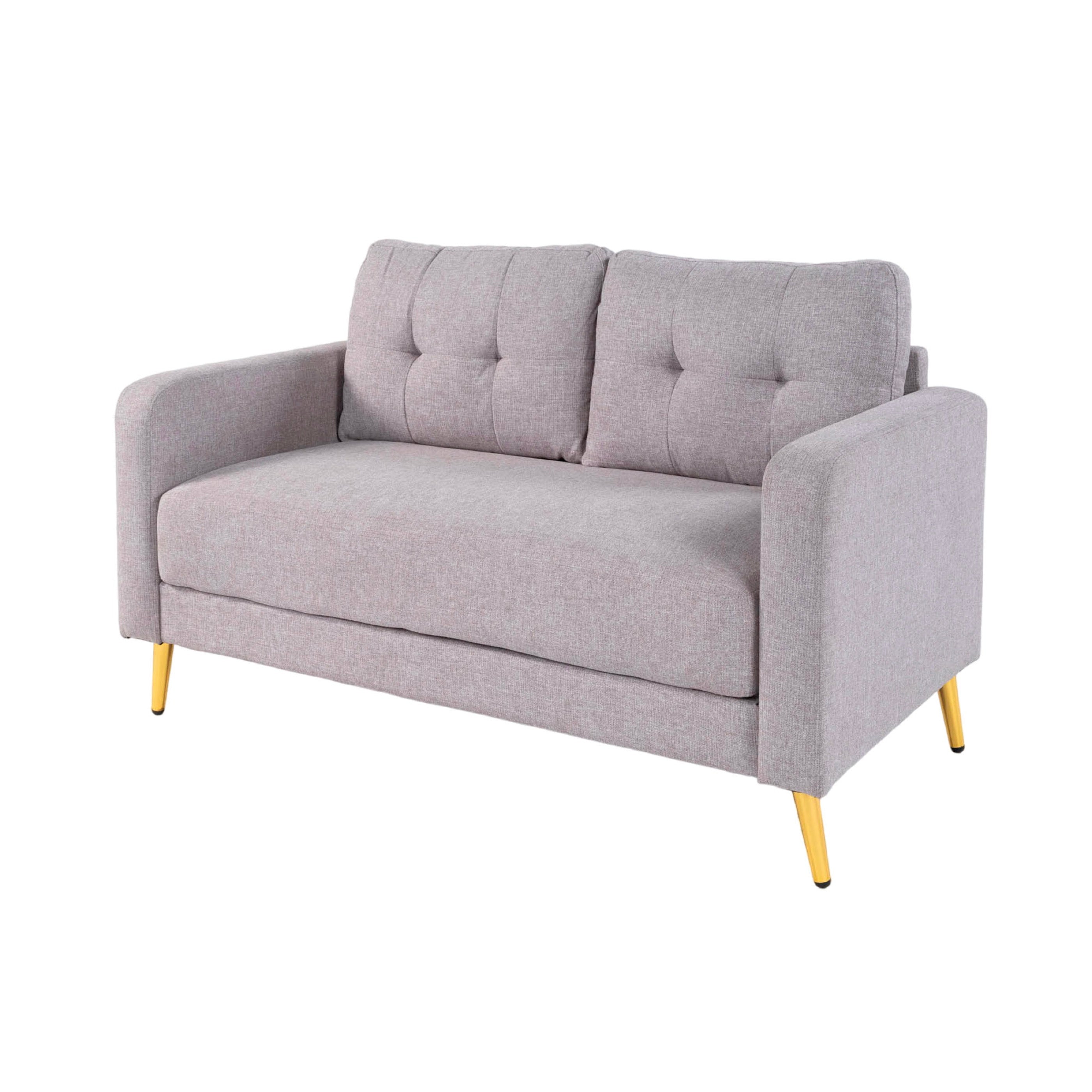 Glimar - Sofá Fijo de Microfibra 2 Plazas - Gris Claro