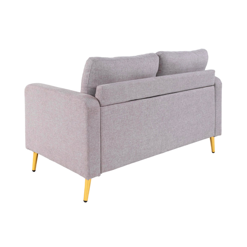 Glimar - Canapé 2 Places Fixes En Microfibre - Gris Clair