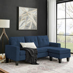 Lumina - Reversible Corner Sofa With Microfiber Ottoman - Blue