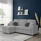 Siveco - Convertible Left Corner Sofa in Blouclette Fabric - Gray