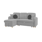 Siveco - Convertible Left Corner Sofa in Blouclette Fabric - Gray