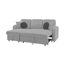 Siveco - Canapé D'Angle À Gauche Convertible Tissu Blouclette - Gris