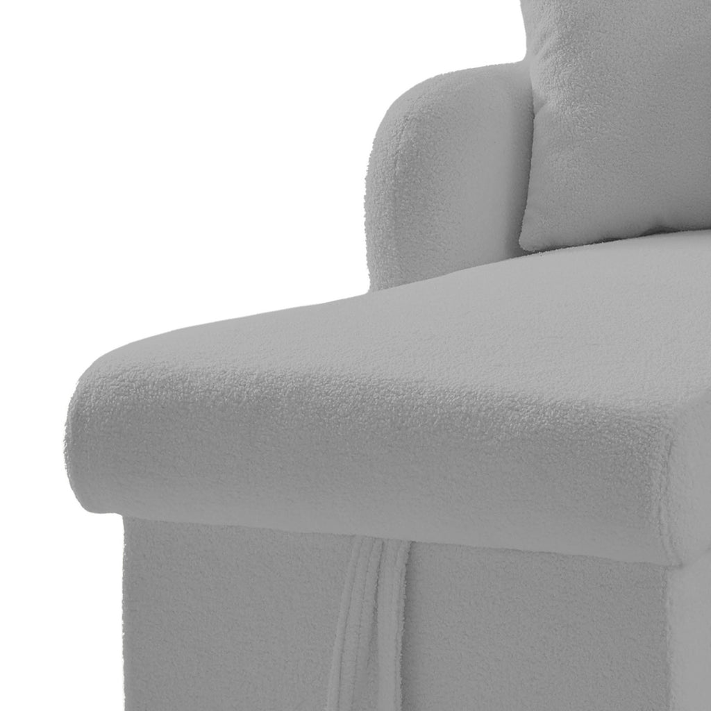 Siveco - Convertible Left Corner Sofa in Blouclette Fabric - Gray