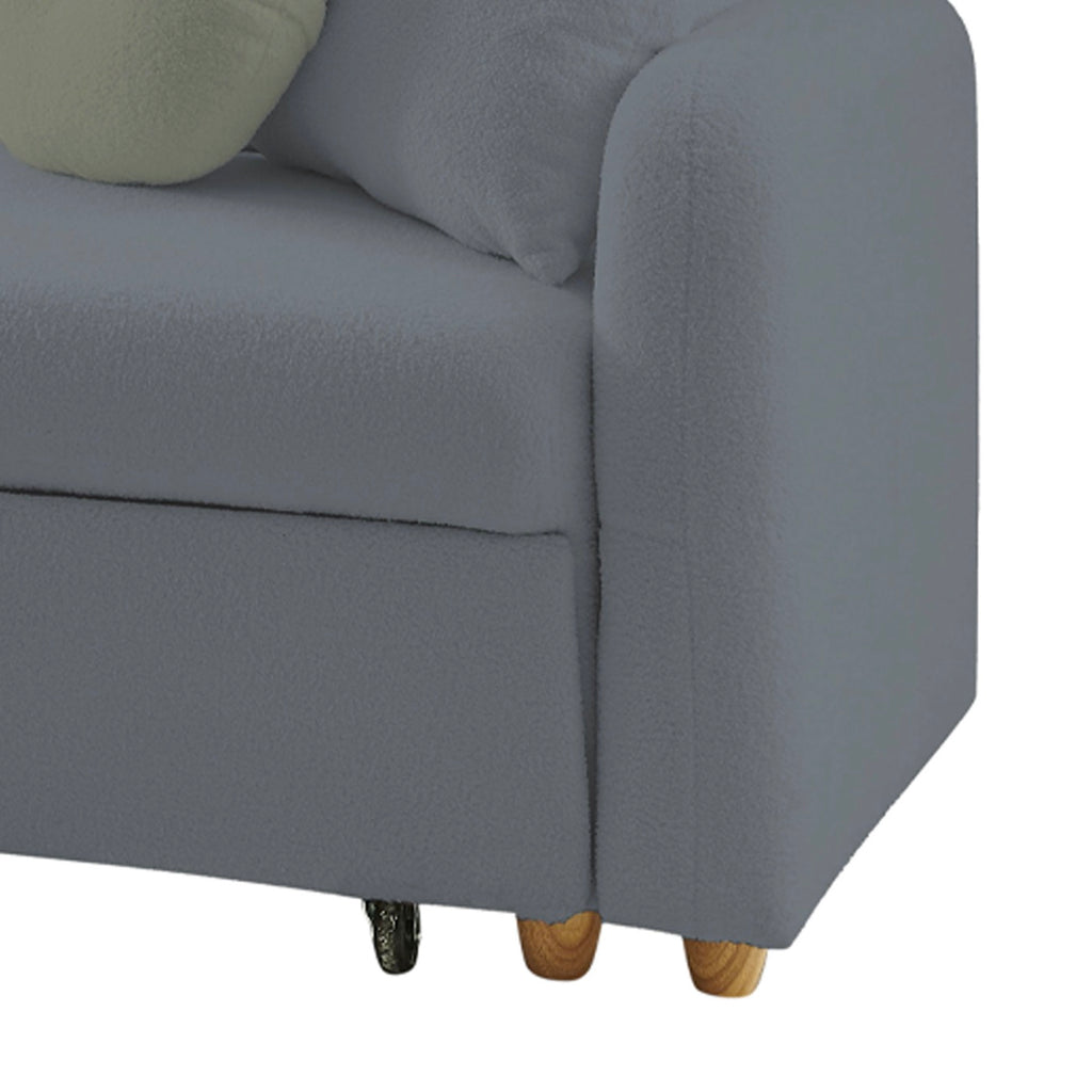 Siveco - Sofá esquinero convertible en tela Bouclette - Antracita