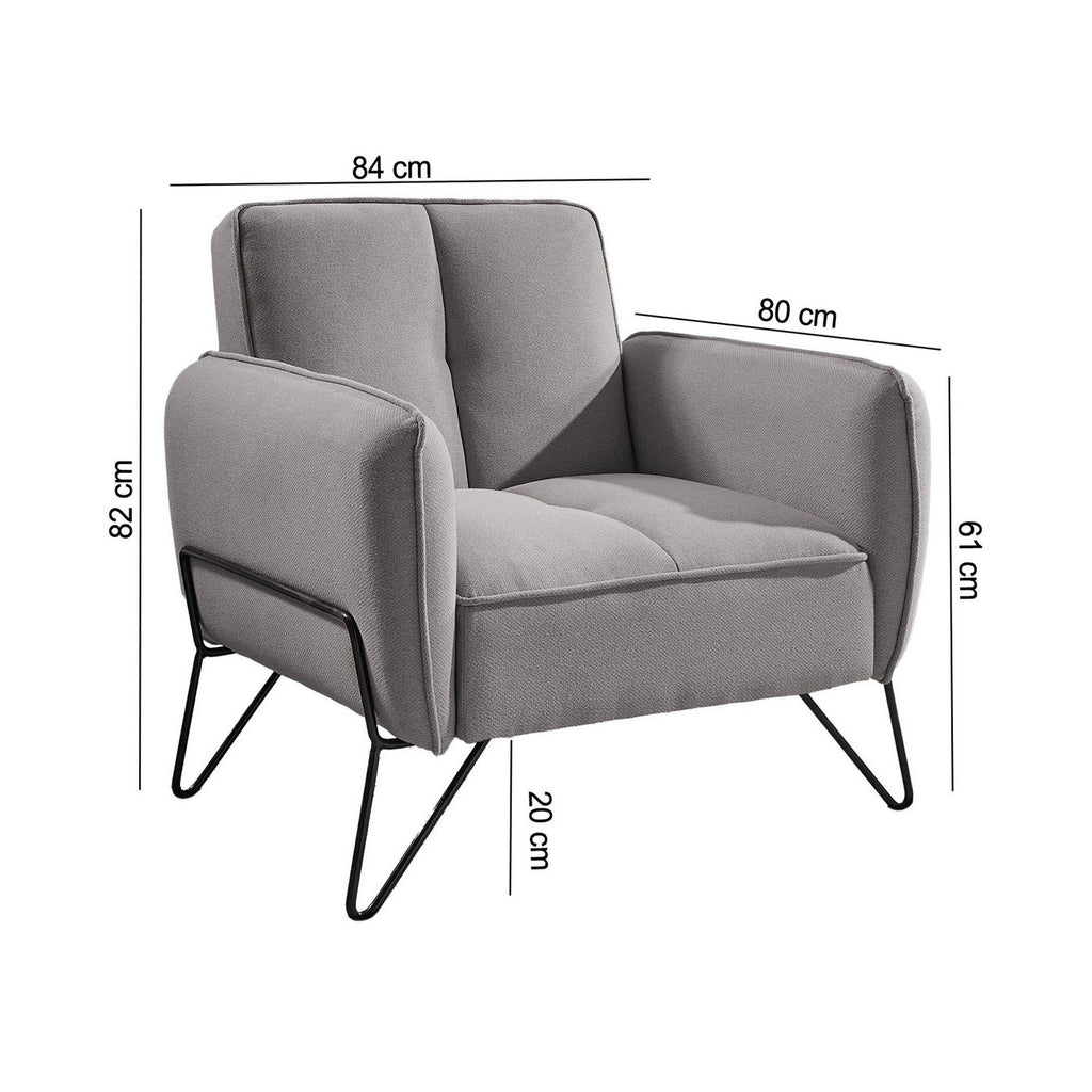 Vintex - Fauteuil - Microfibre - Gris Clair