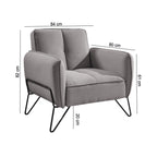 Vintex - Fauteuil - Microfibre - Gris Clair