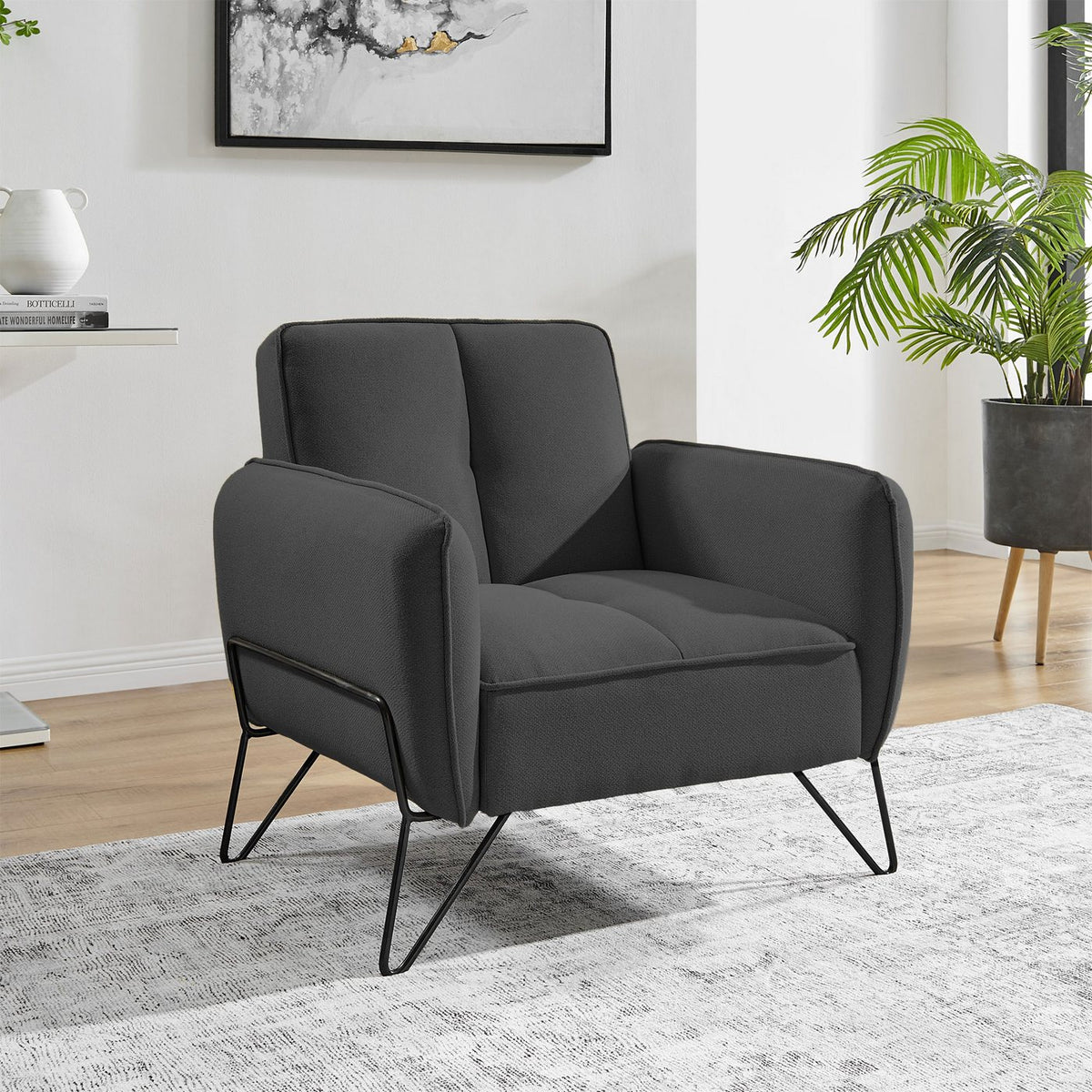 Vintex - Fauteuil - Microfibre - Anthracite